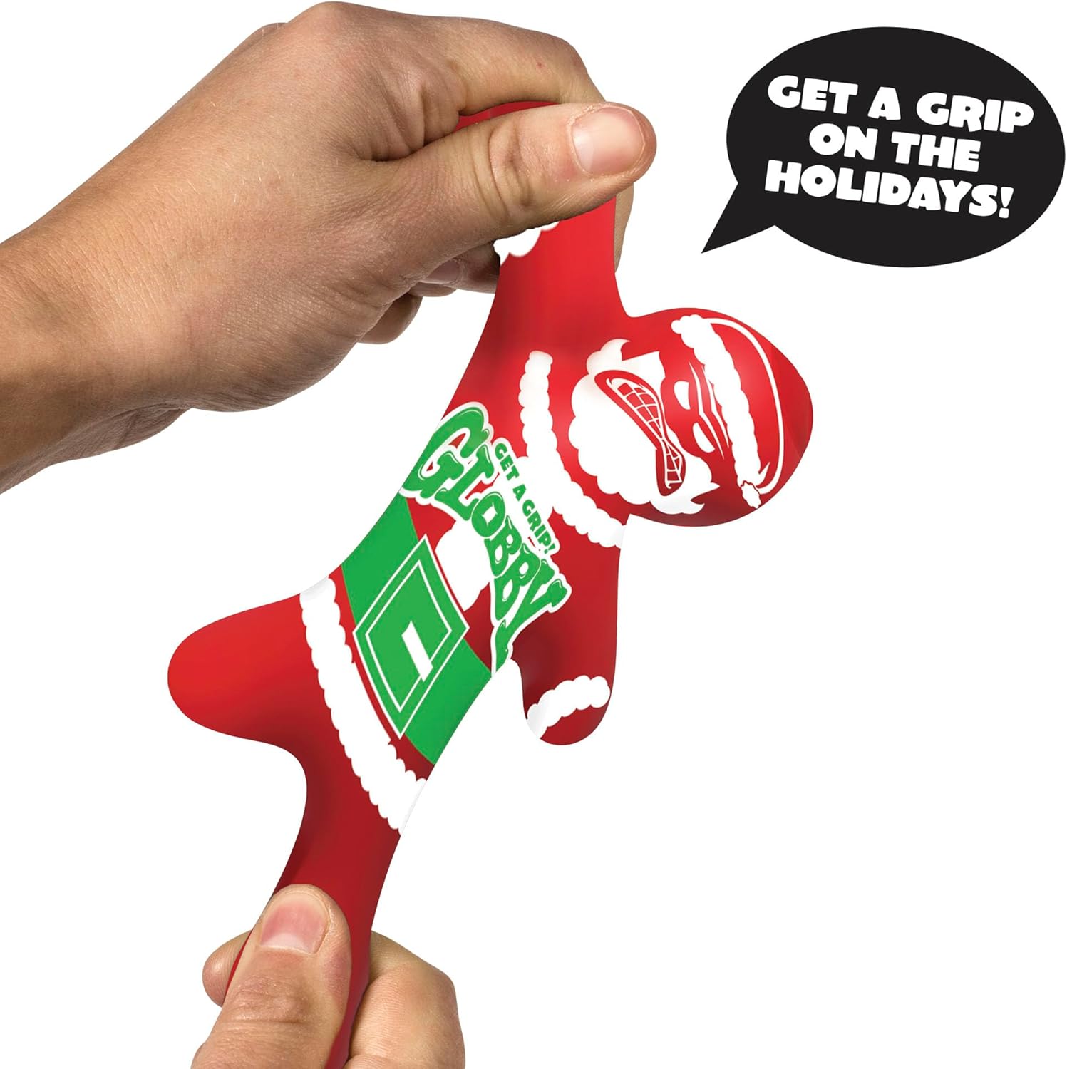 Schylling Santa Globby - Sensory Toy with a Tough Squish - Get a Grip with a Santa-Themed Squeeze - Ages 3 and Up - One Santa - Image 3