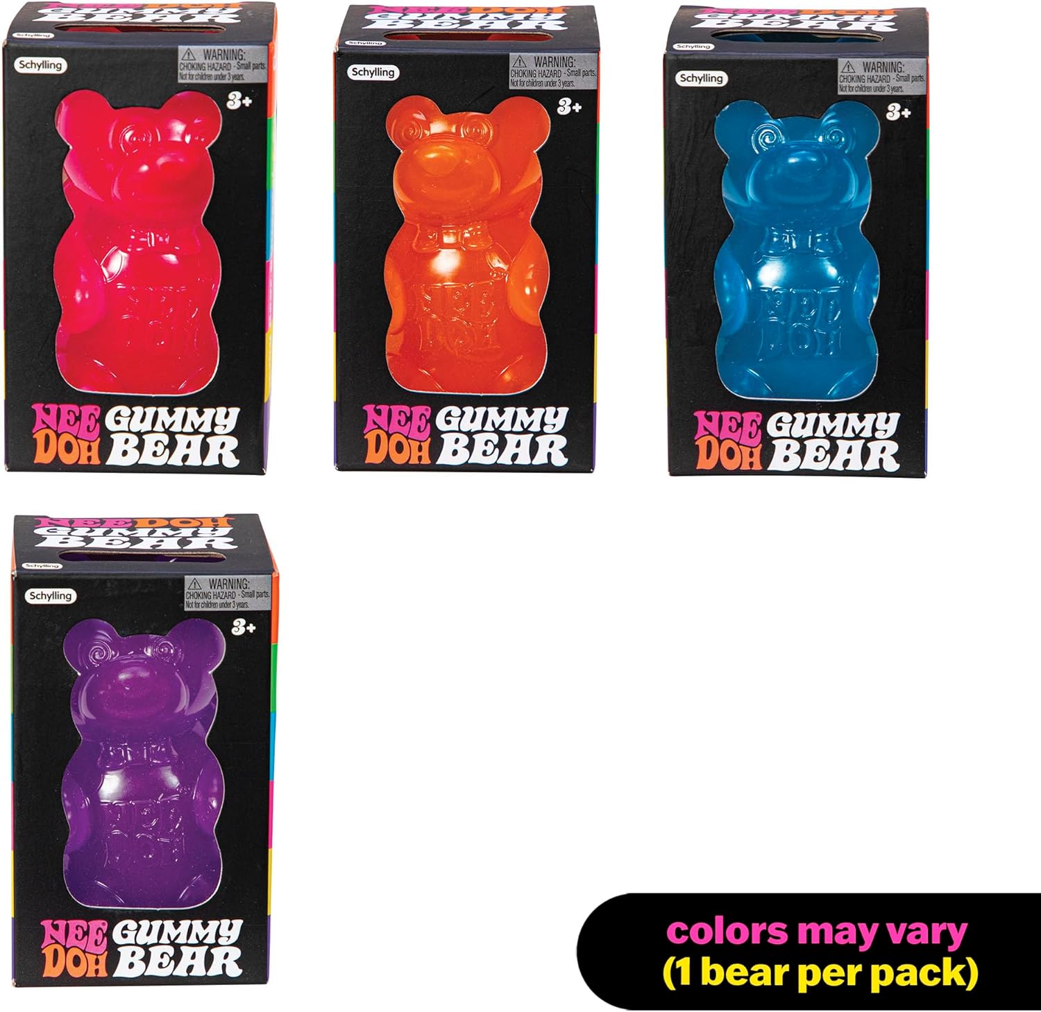 Schylling NeeDoh Gummy Bear - Sensory Fidget Toy with Jelly-Like Filling - 3.5 Tall - Colors May Vary (Pack of 1) - Image 2