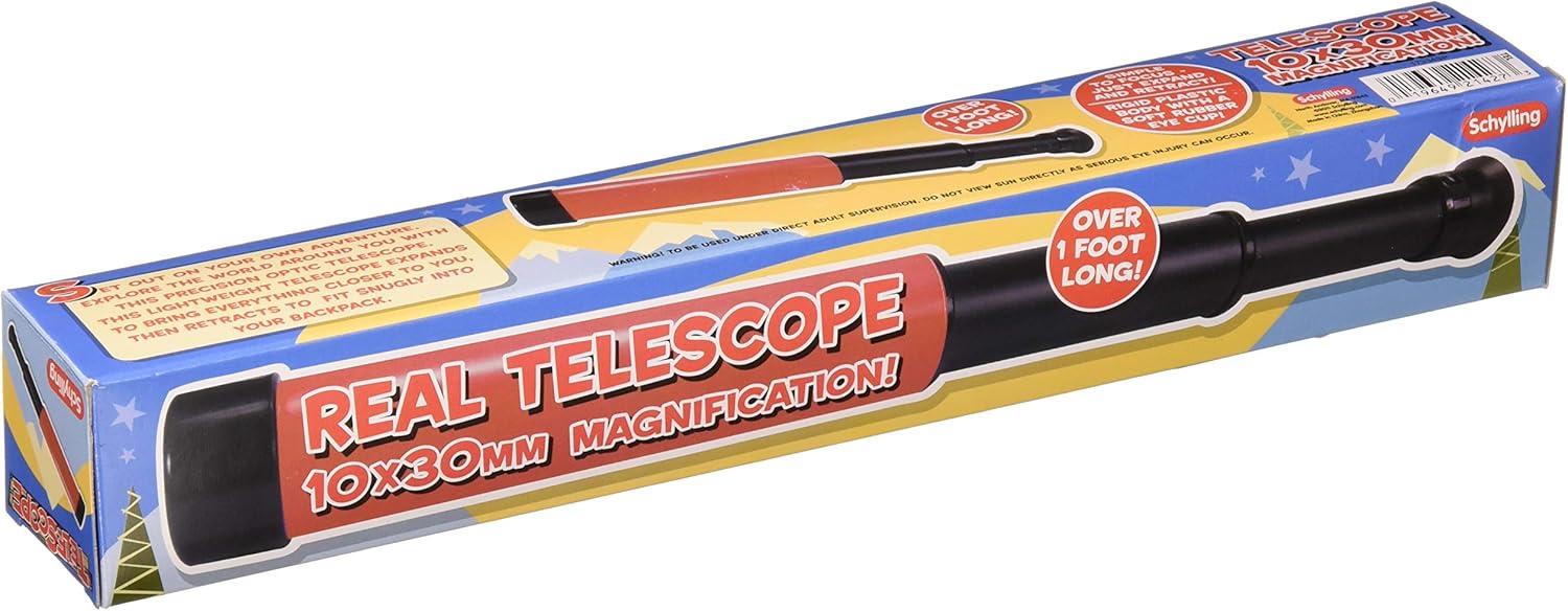 Schylling Spy Glass Telescope - Classic Telescope for Kids - Durable Observation Scope with Rubber Eye Cup for Imaginative Play - Ages 6 and Up - One Piece - Image 2